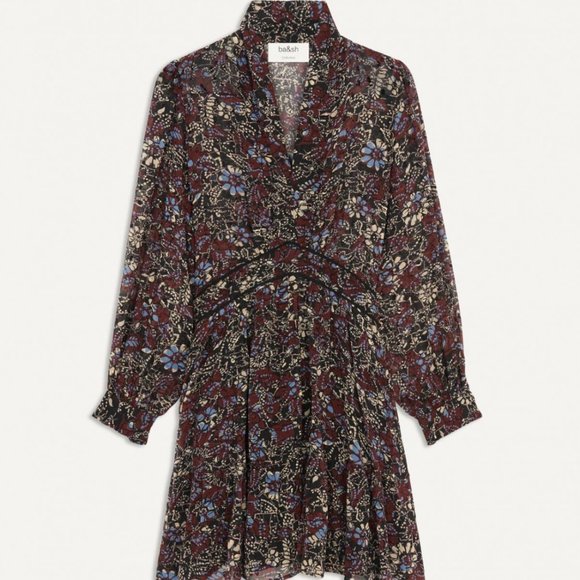 NWT Womens Dresses ba&sh Giani Dress Carbone Sz 0 - Picture 1 of 5